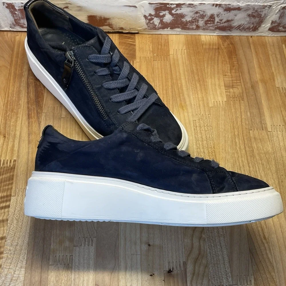 Paul Green Hadley Mens Platform Sneakers Size 6.5 US Shoes Suede‎ Navy Blue